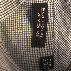 Roundtree & Yorke  3XB Blue Plaid Short Sleeve